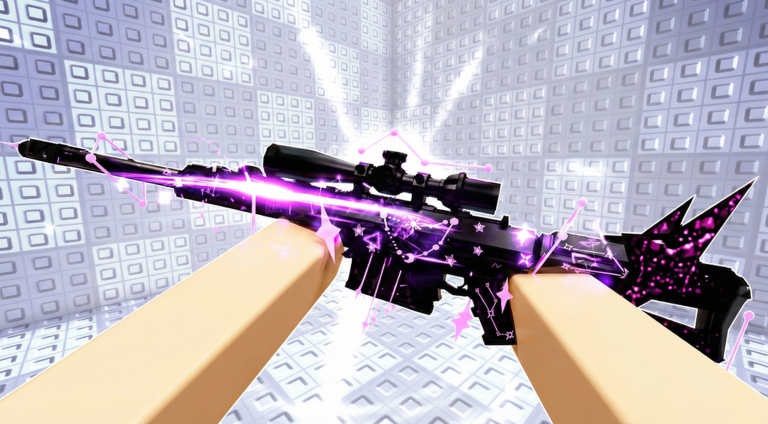 Official Hypershot media showing a neon rifle skin